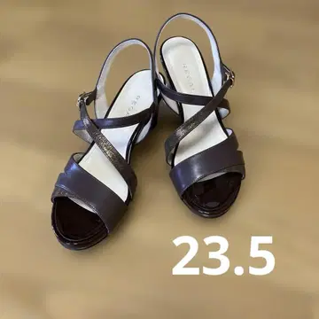 새상품 REGAL 리갈 브라운 샌들 23.5 힐 6.5cm