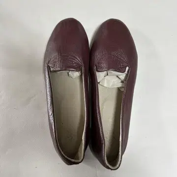 펌프스 천연 가죽 로우힐 에마 일본제 24cm 와인 레드 주름 있음