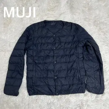 MUJI 무인양품 라이트 다운 자켓 노카라 차콜 그레이