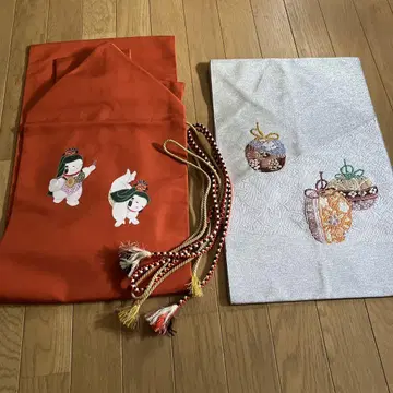 사자춤 자수 나고야 오비 금은적, 복을 불러오는
