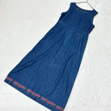 Laura Ashley 로라 애슐리 데님 원피스 자수 꽃무늬 S
