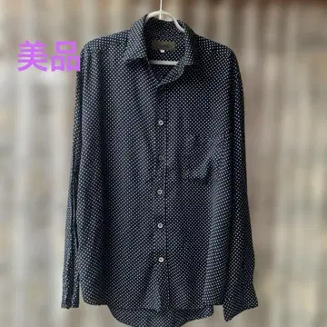 Ys for men 네이비 도트 무늬 긴팔 셔츠