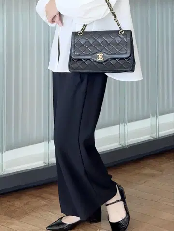 UNITED ARROWS 2턱 와이드 팬츠 네이비