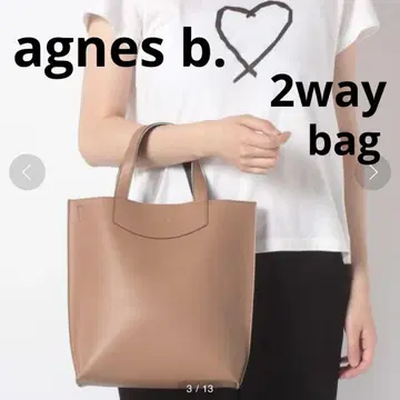 [새상품급] agnes b. 아녜스베 2way 가죽 백 브라운