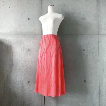 택 포함 새상품 A 라인 시어 롱 스커트 코랄 오렌지 S