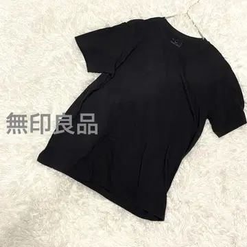 무인양품 반팔 티셔츠 상의 코튼 100% 블랙 심플 L