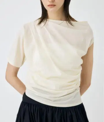 moussy ONE SHOULDER SHEER 티셔츠 아이보리