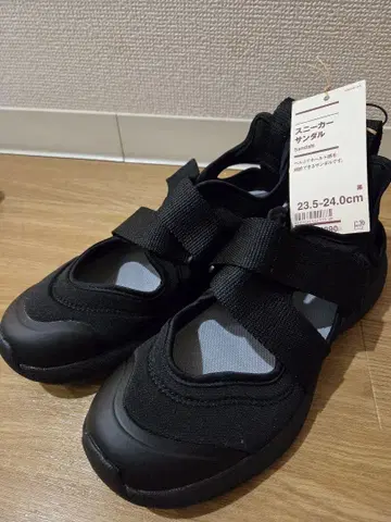 [미사용 새상품] 무인양품 스니커즈 샌들 블랙 23.5-24.0cm