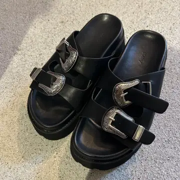 AMERI MEDI WESTERN BUCKLE SANDALS M 사이즈