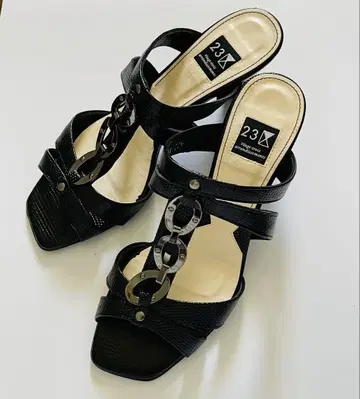 23구 블랙 샌들 뮬 made in JAPAN 22.5cm