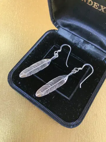 실버 silver925 깃털 페더 귀걸이 후크 타입