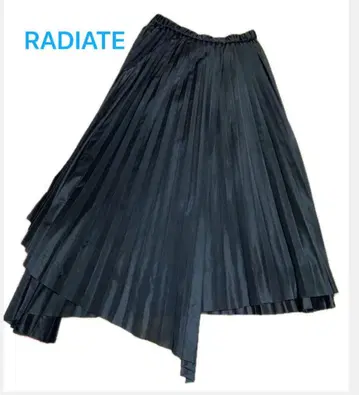 RADIATE 쉬폰 플리츠 롱 스커트 블랙 야마다야