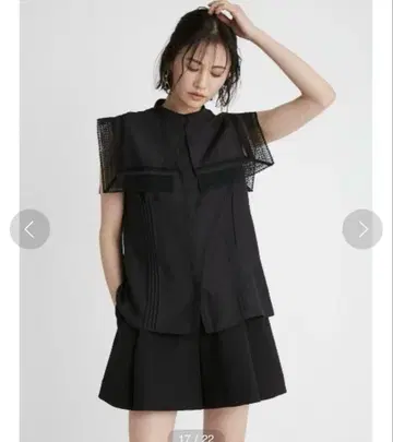 셀포드 스퀘어 칼라 2웨이 블라우스