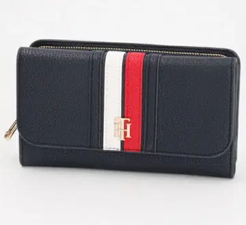 글로벌 스트라이프 라지 플랩 지갑 / 타미 힐피거