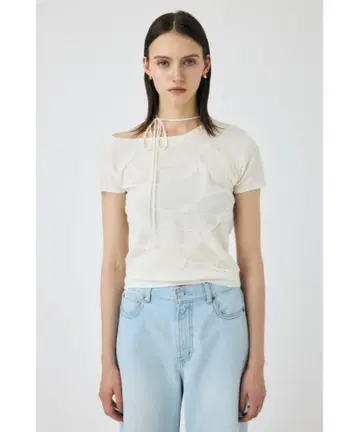 MOUSSY NECK STRAP 자카드 TEE