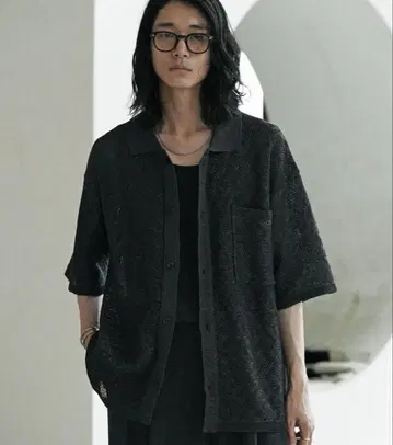 WYM JACQUARD MESH KNIT SHIRT