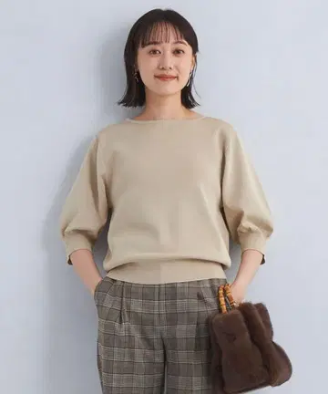 [새상품] 그린 라벨 폼 슬리브 풀오버 니트 워셔블