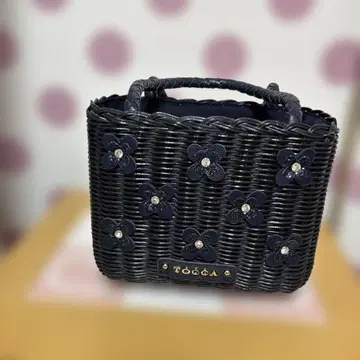 TOCCA 네이비 꽃 장식 바스켓백 중형