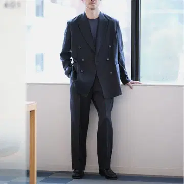 새상품급 Edifice 큐프라/린넨 슬랙스 네이비