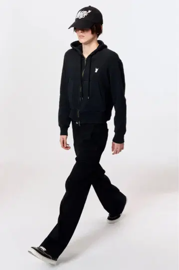 BAGGY PIQUE PANTS - BLACK / B25K6PT001