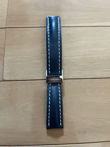 BREITLING 카프 가죽 벨트 (네이비) 버클 포함