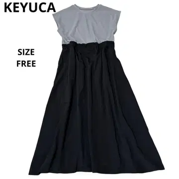KEYUCA (케유카) 분또 콤비 타프타 스커트 원피스 그레이 x 블랙