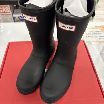 HUNTER 블랙 레인부츠 UK5