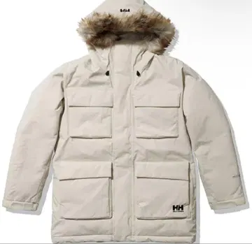 Helly Hansen 후드 퍼 화이트 다운 자켓