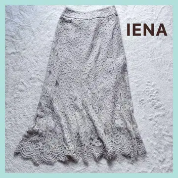 새상품급 IENA 청순 레이스 플레어 롱 스커트 베이지 M