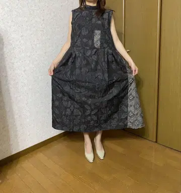 기모노 리메이크 원피스 오시마 명주 순수 실크 모델 158cm 45kg