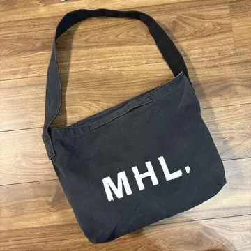 MHL. 마가렛호웰 캔버스 로고 토트백 A4 블랙