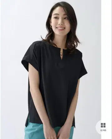 UNTITLED 릴랙스 실루엣 스키퍼 블라우스 M 블랙