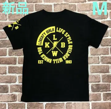 LIBERTY WALK 상의 반팔 티셔츠 블랙 프린트 로고