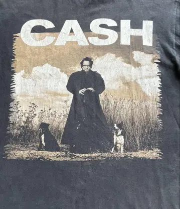 90s cash 밴 티셔츠 아트 애니멀 페이드 티셔츠