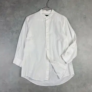 나노 유니버스 프렌치 린넨 밴드 카라 블라우스 코튼 린넨