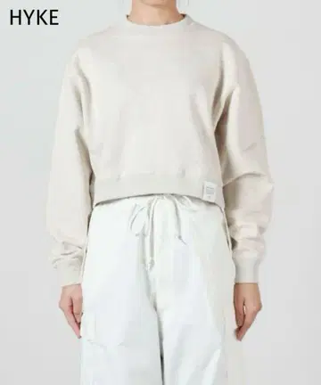 HYKE CROPPED SWEAT SHIRT 오트밀 사이즈 1