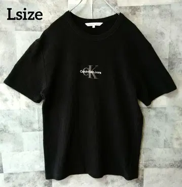 Calvin Klein JEANS Lsize 블랙 자수 로고 티셔츠