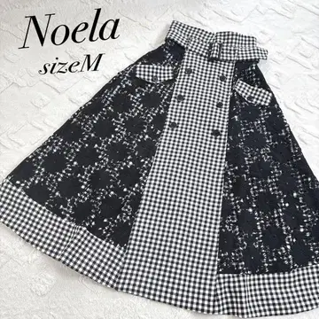 [새상품급] Noela 노엘라 레이스 믹스 트렌치 스커트 체크 레이스 M