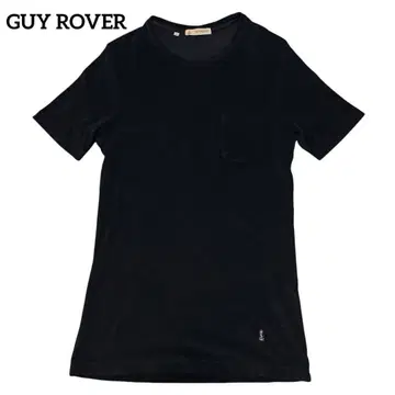 GUY ROVER 파일 원단 라운드넥 티셔츠 블랙 M 이탈리아제