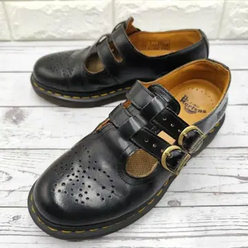 Dr. Martens 메리 제인 12916 블랙 더블 T 스트랩 벨트