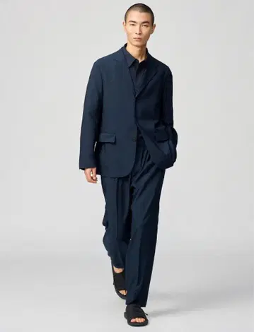 [ UNIQLO C ] 유니클로 C 감동 턱 팬츠 네이비 L