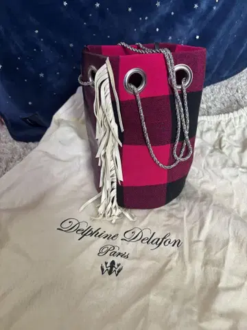 Delphine Delafon 버킷백 핑크 블랙 체크