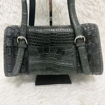 크로코 핸드백 원 숄더 그린