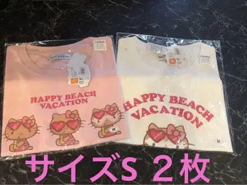 새상품 오키나와 일광화상 키티 바캉스 키티 크롭 T셔츠 S 2장