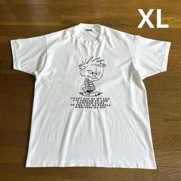 90년대 USA제 CALVIN&HOBBES 티셔츠 XL 화이트 BEST