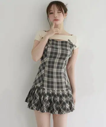 ANDMARY Karen 체크 미니 드레스 S