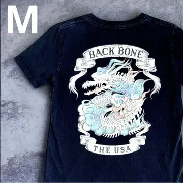 BACKBONE THE USA 띠 티셔츠  용 드래곤 스컬 디자인 M