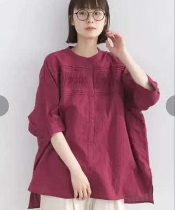 lupilien 루피리앙 스트라이프 도비 핀턱 돌먼 블라우스