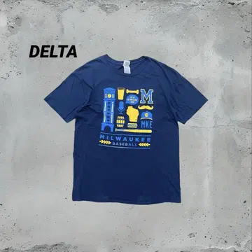 00년대 DELTA 밀워키 베이스볼 티셔츠 네이비 XL 사이즈