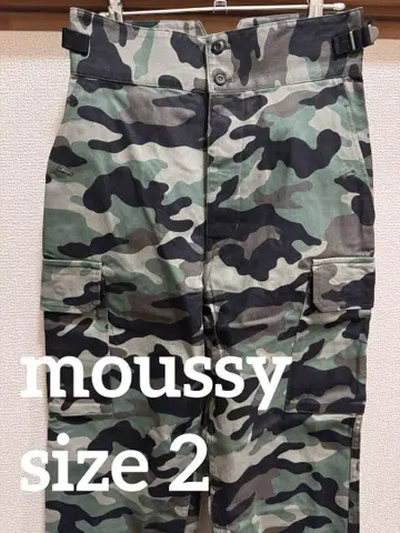 moussy 마우지 카모 패턴 팬츠 하이웨스트 카고 팬츠